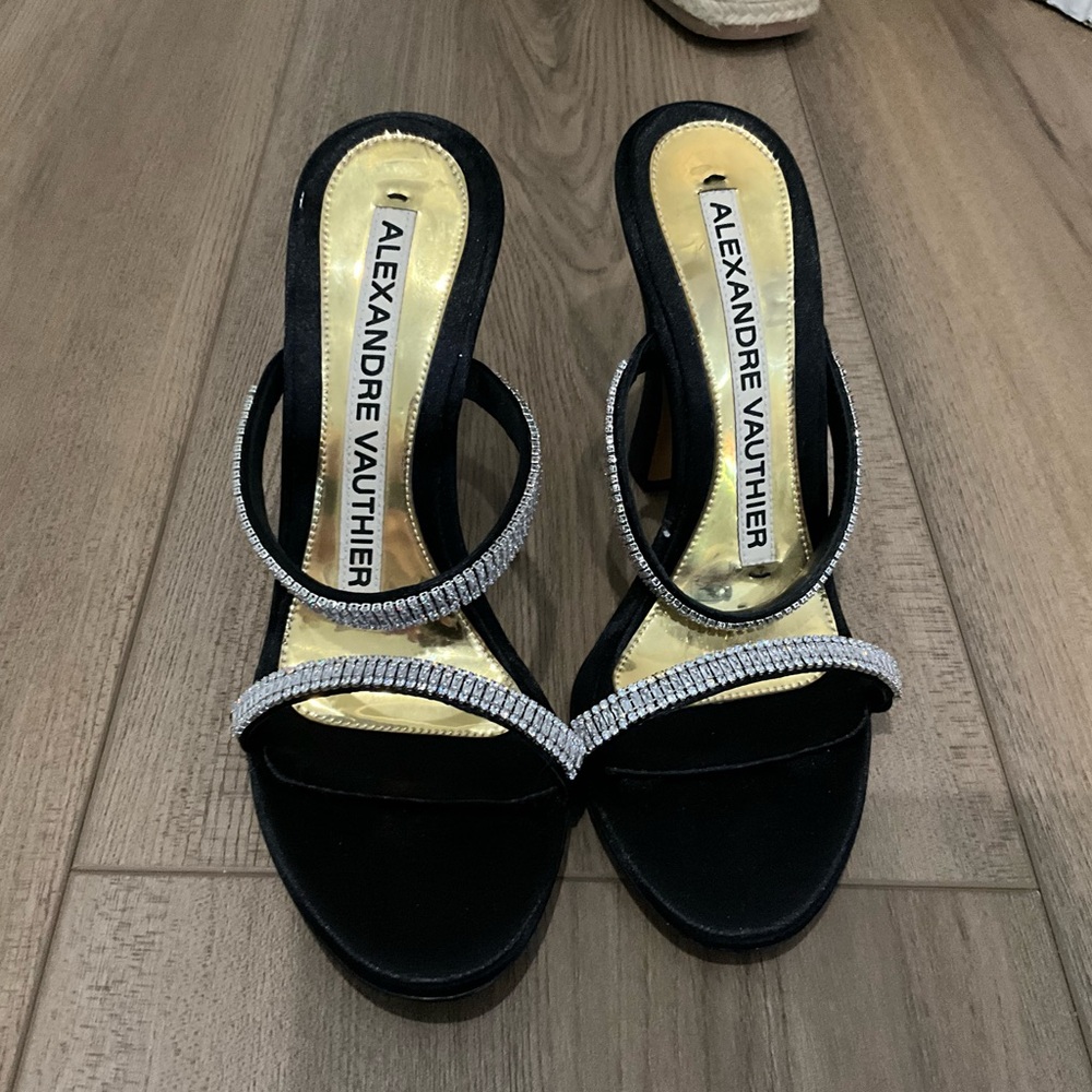 Alexandre Vauthier Black and Silver Women's Heels size 6.5
